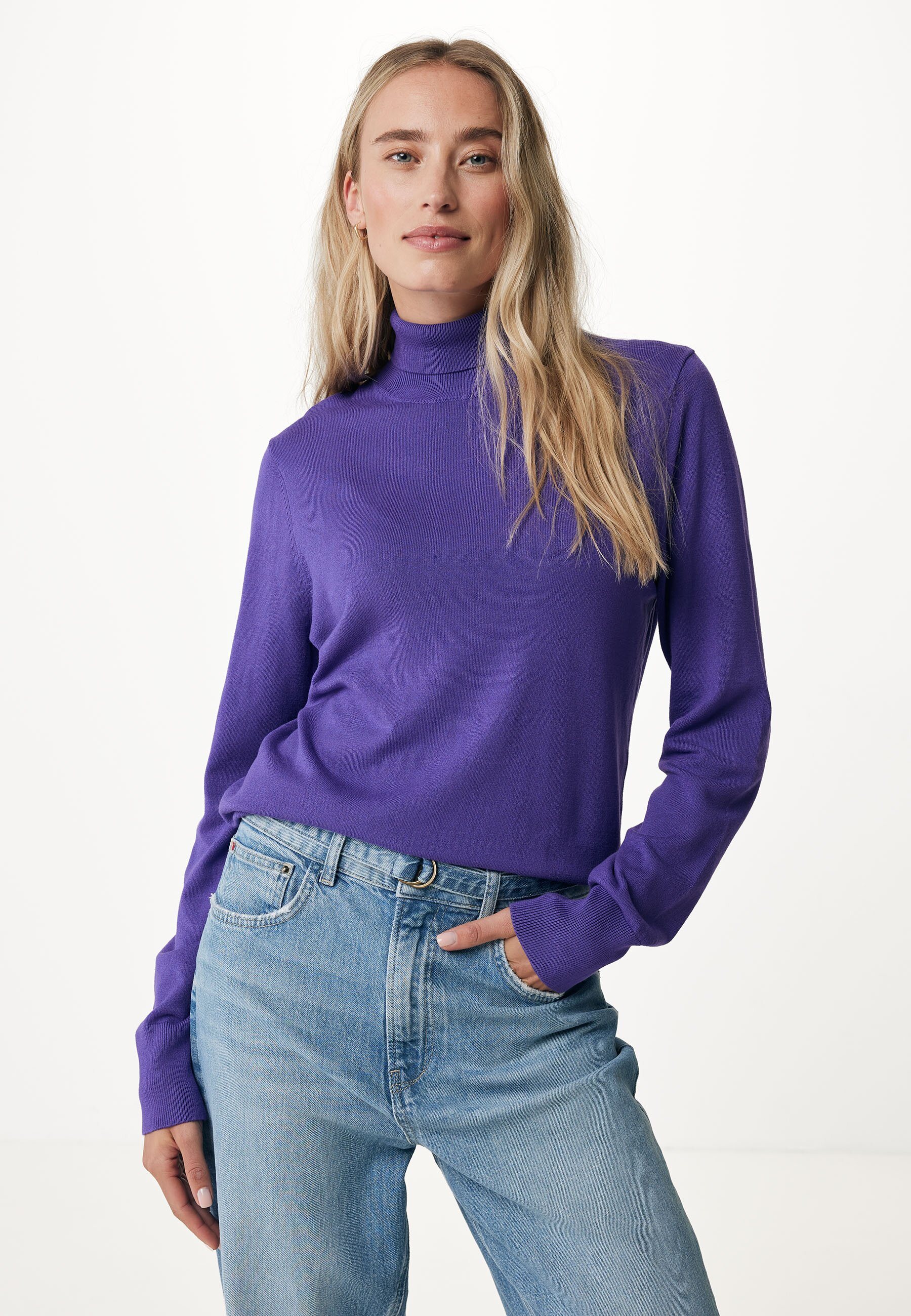Mexx EMILY Basic Turtle Neck Knit Trui Dames - Paars - Maat S