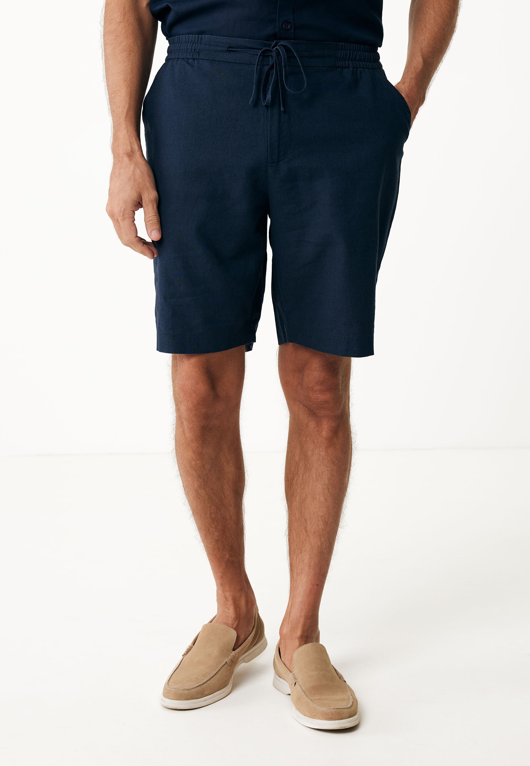 Mexx DANIEL Basic Linen Shorts Mannen - Navy - Maat XL