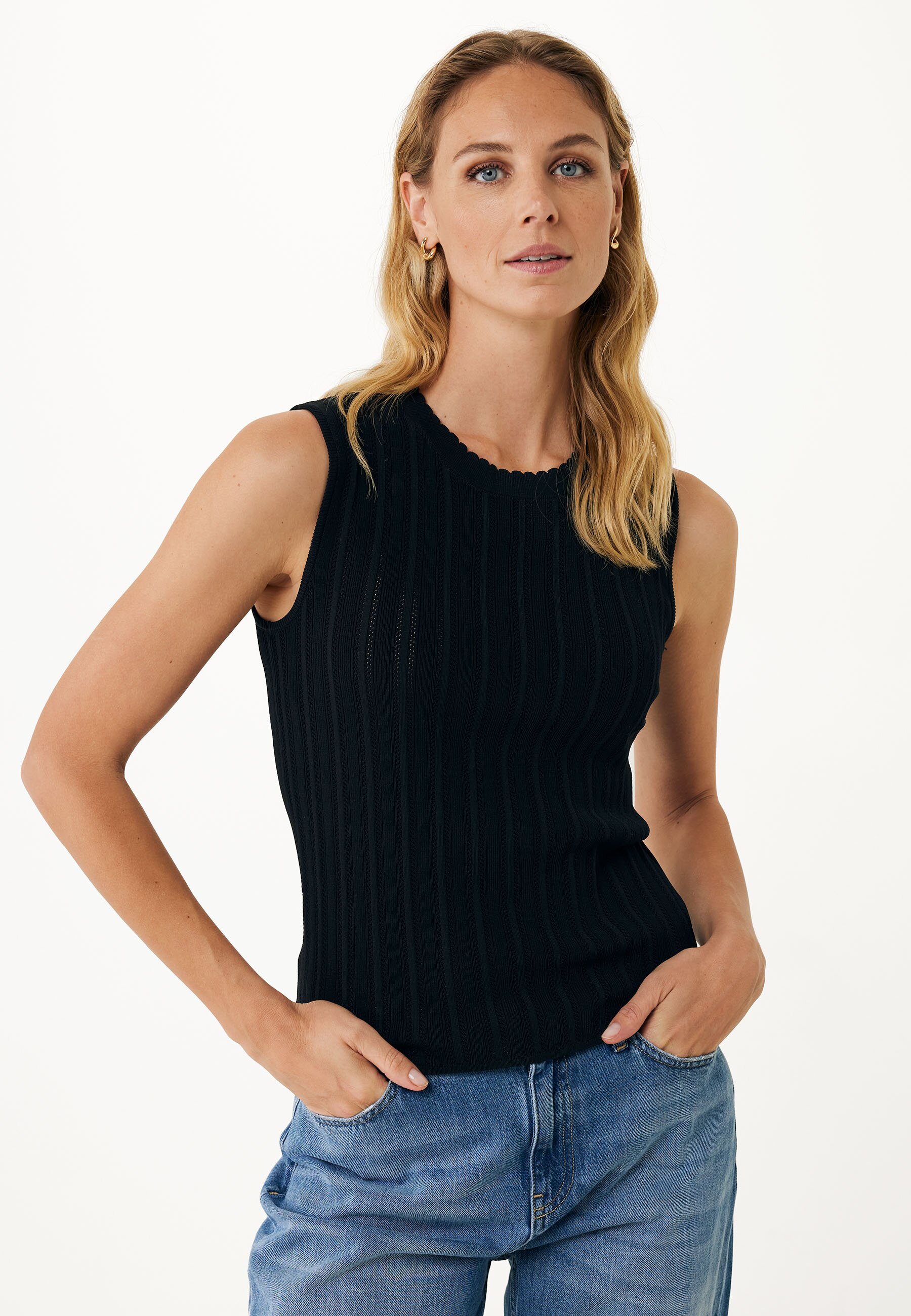 Lily Classic Ajour Top Zwart