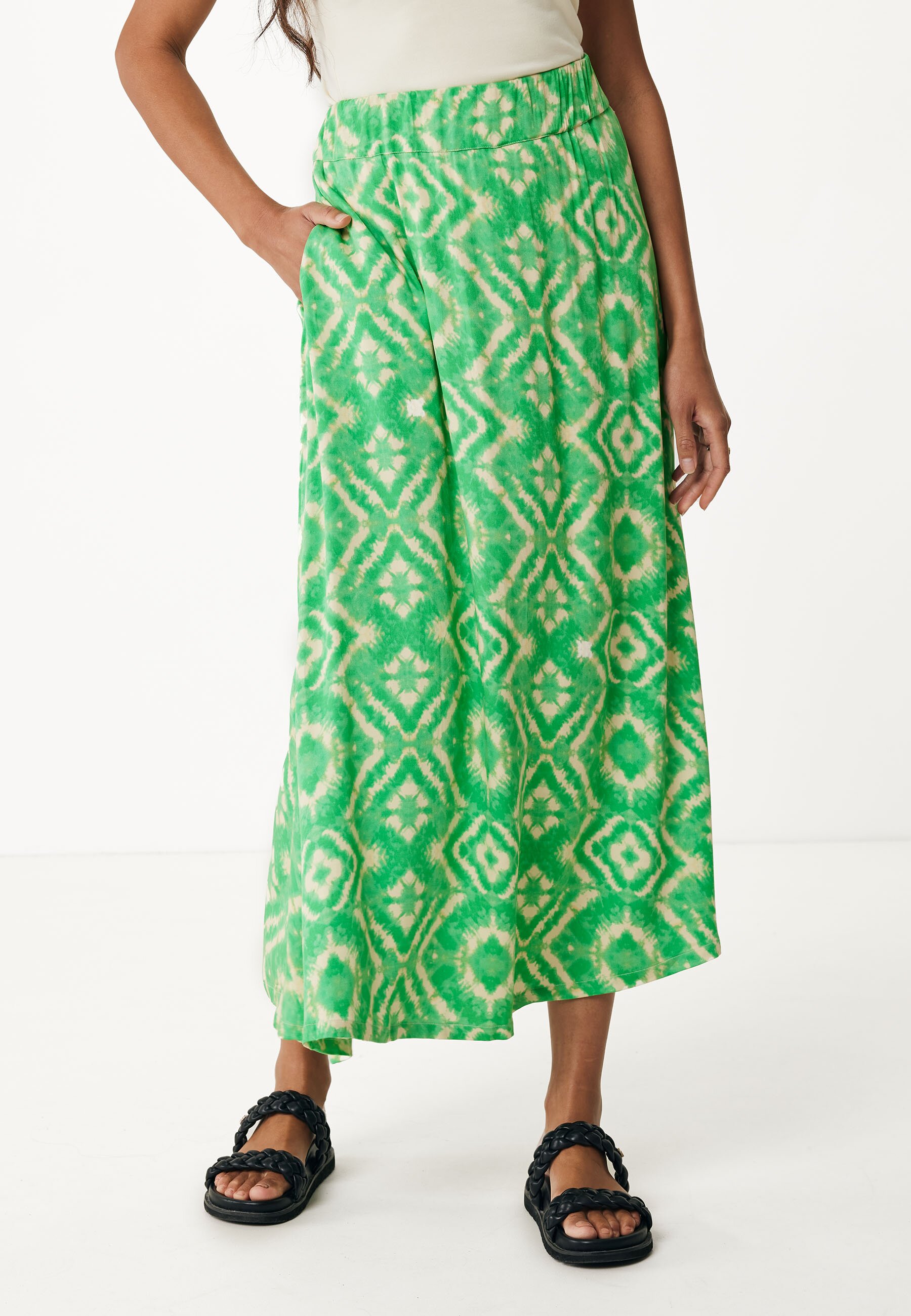 Clean Midi Rok With Side Seam Pockets Dames - Multicolor - Maat M
