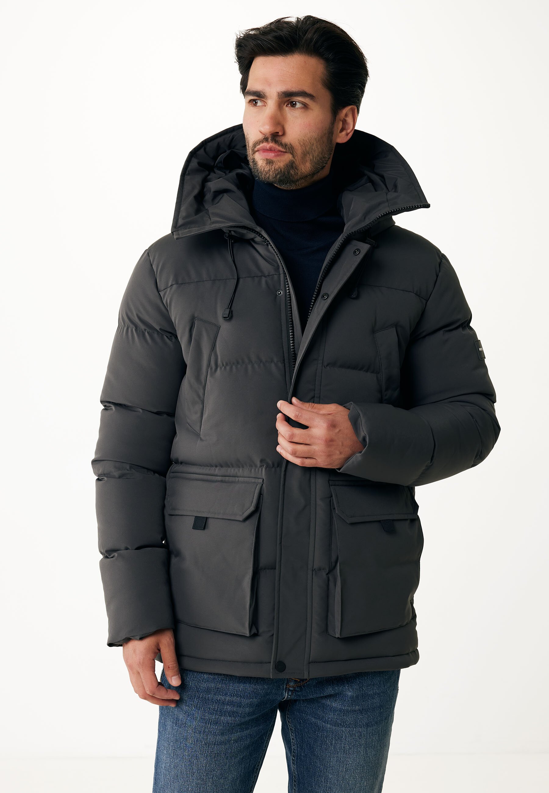 Mexx Hooded Puffer Jacket With Flap Pockets - Mannen - Dark Groen - Maat M