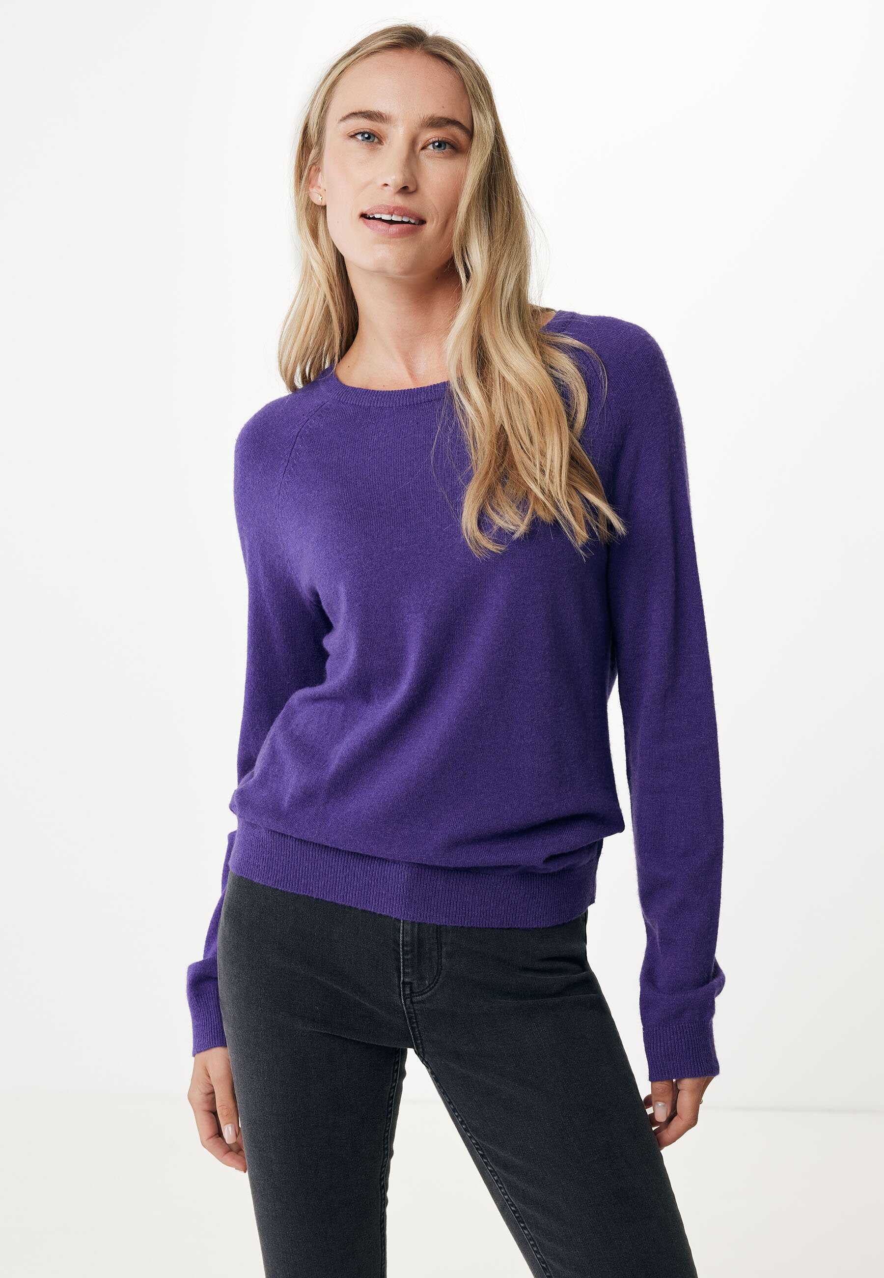 Mexx AMY Basic Crew Neck Trui Dames - Paars - Maat M