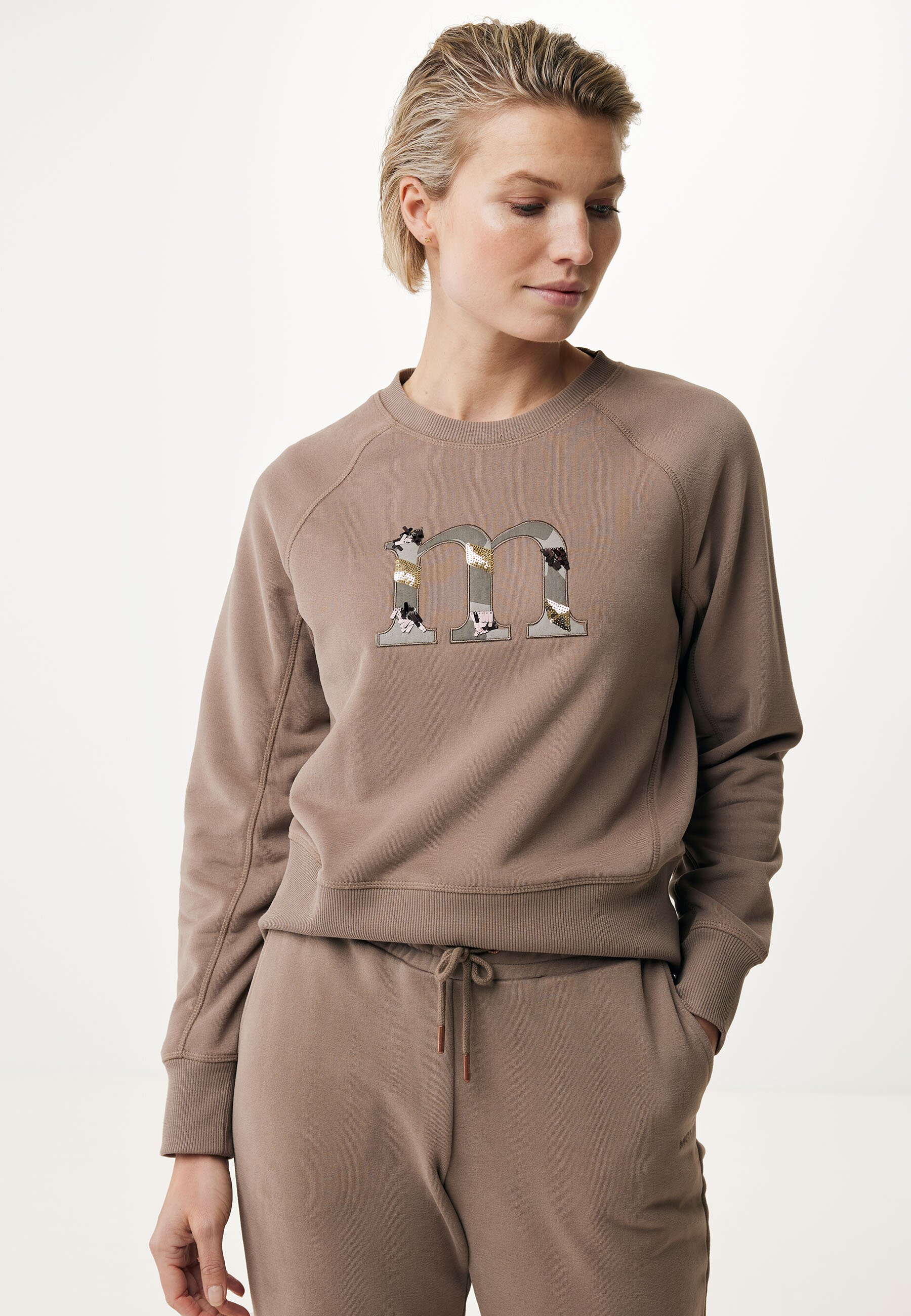 Mexx Raglan Sweater With Lange Mouwens Dames - Bruin - Maat M