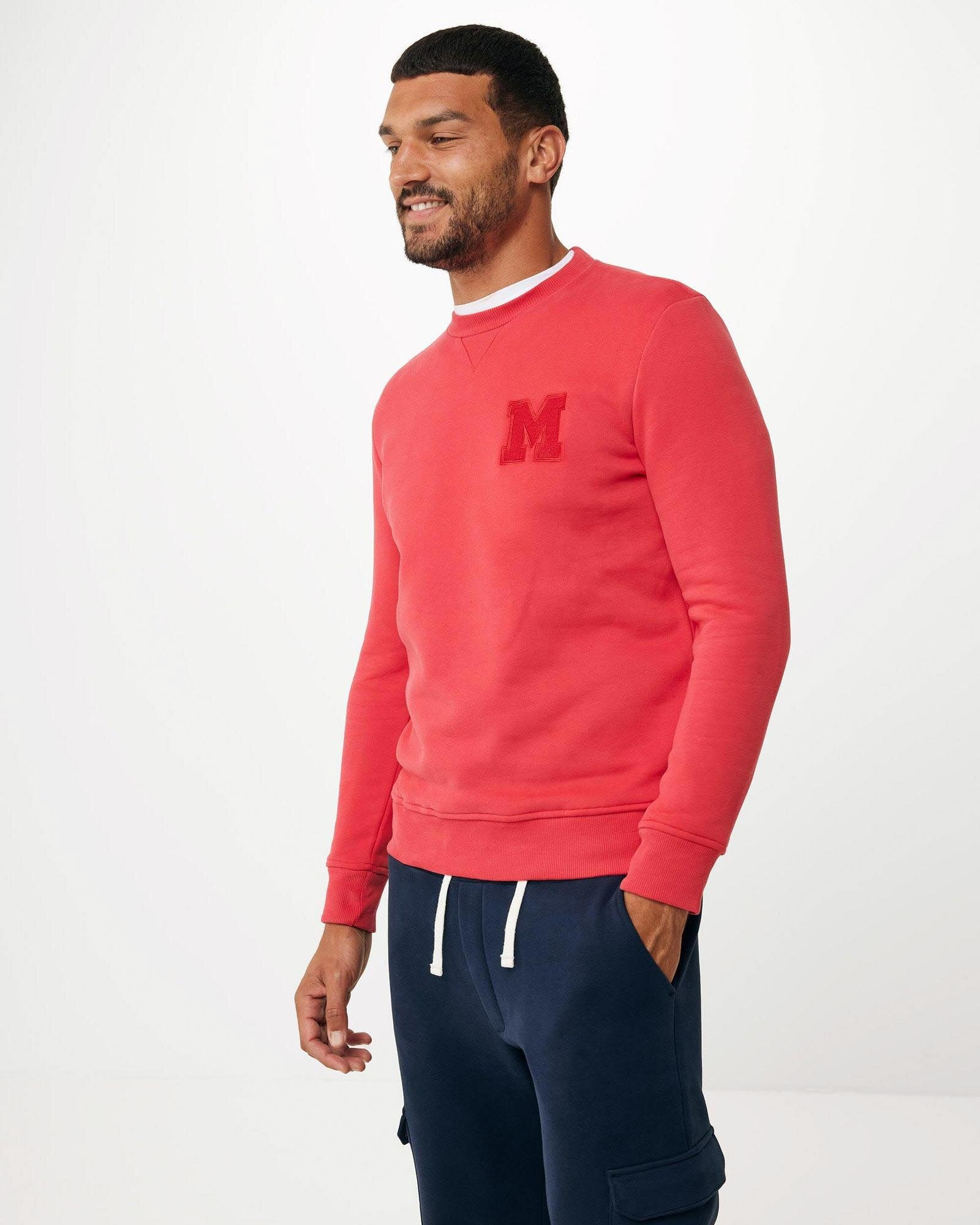 Mexx Crew Neck Sweatshirt With Embroidery Mannen - Bright Rood - Maat S
