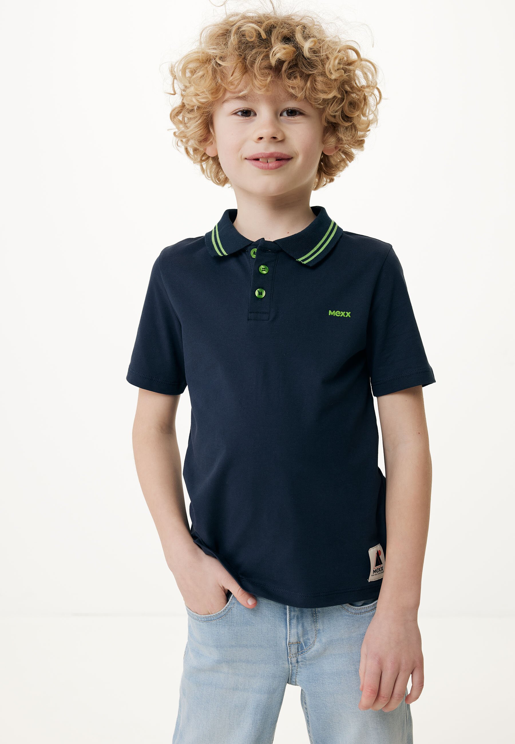 Mexx Polo With Tipping Jongens - Navy - Maat 110-116