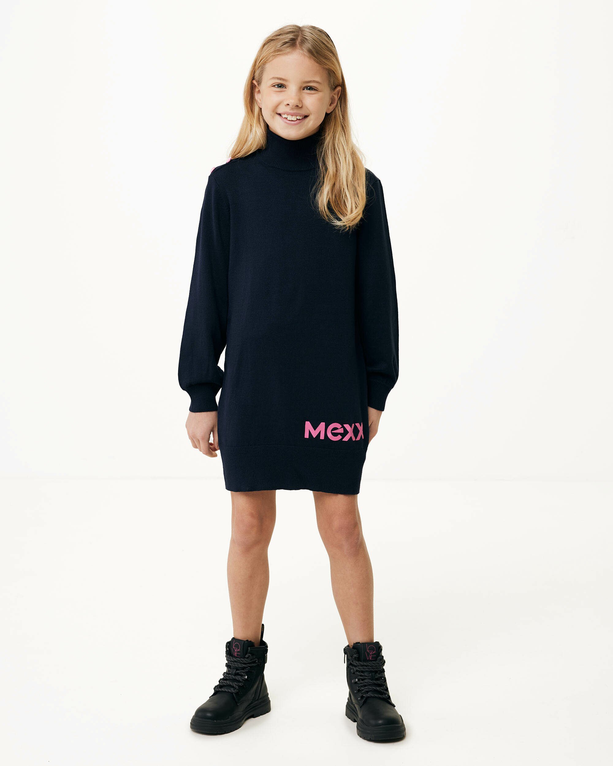 Mexx Jurk Met Col Meisjes - Navy - Maat 122-128