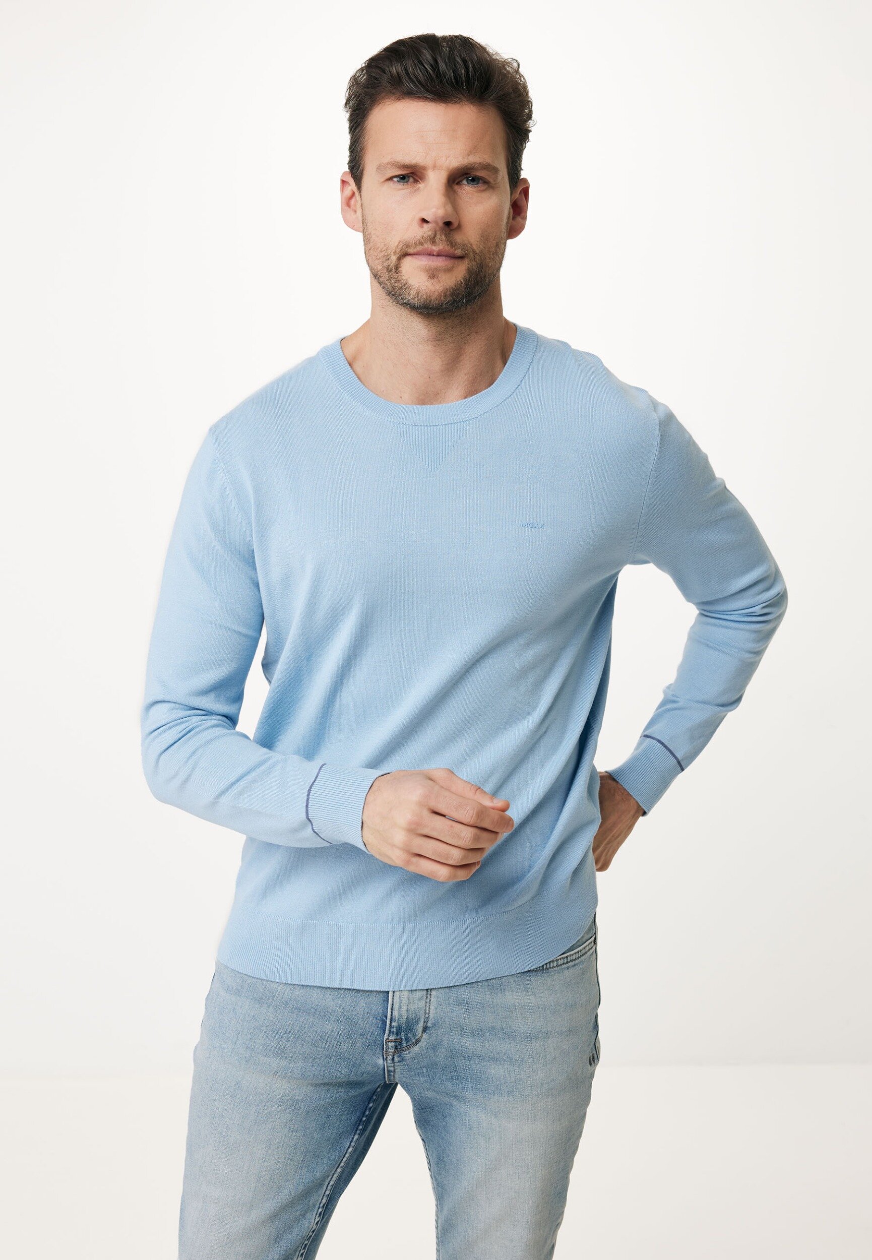 Mexx BRIAN Crew Neck Sweater Mannen - Fresh Blauw - Maat M