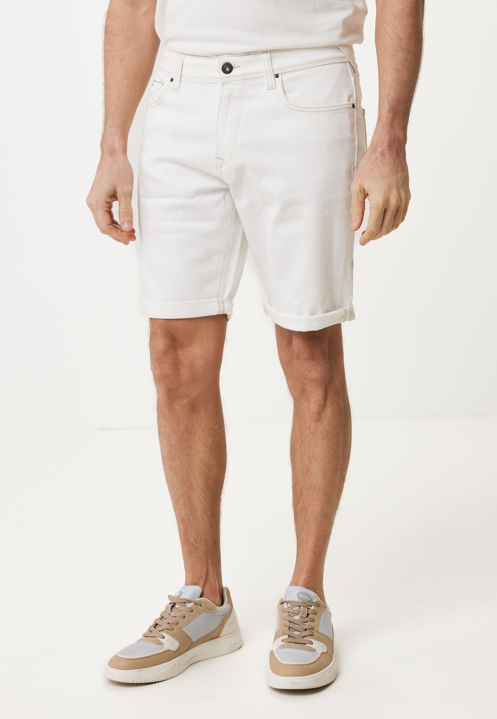 Mexx STEVE SHORT Mid Waist/ Regular Leg Short Jeans Mannen - Off White Used - Maat S