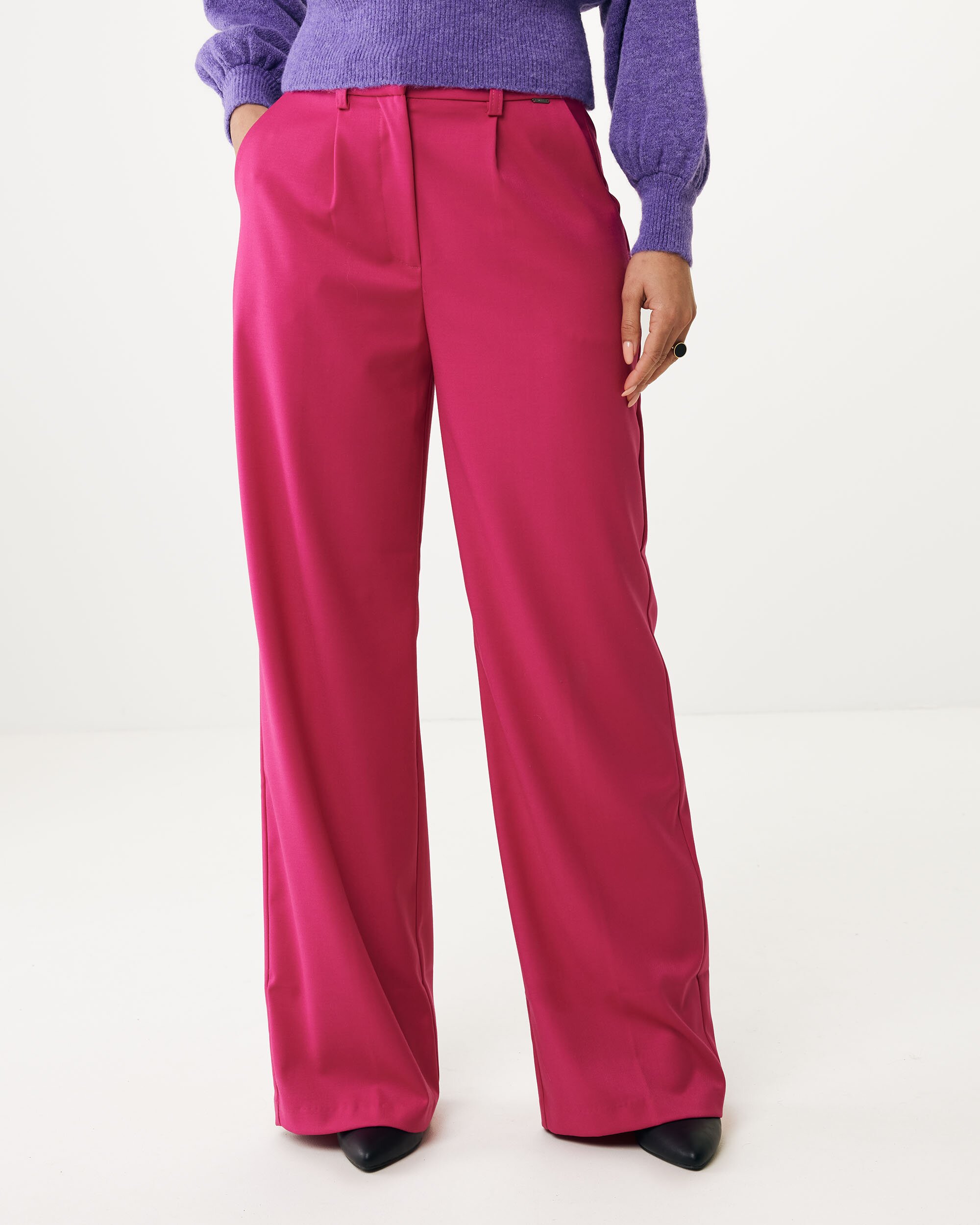 Mexx Wide Leg Pantalon Dames - Roze - Maat 36