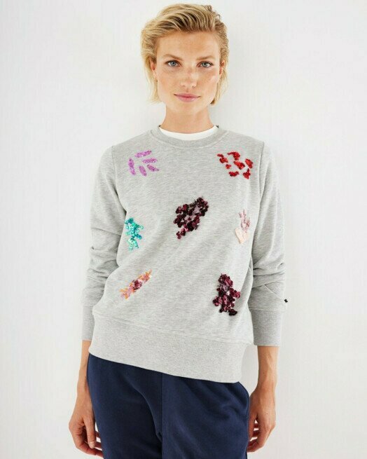 Sequins crewneck sweater Grey Melee | Mexx | Mexx.com