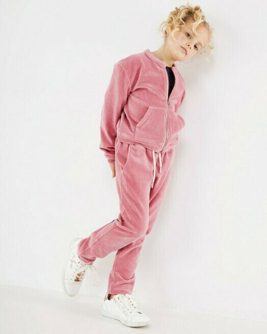 light pink velvet sweatsuit