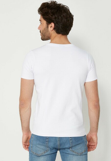 White Crew Neck T-Shirt, Plain Shirts For Men