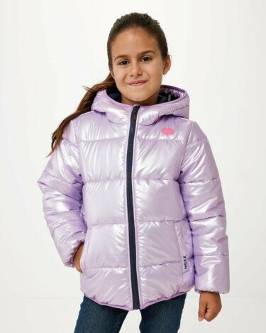 Shiny padded bear jacket Lilac