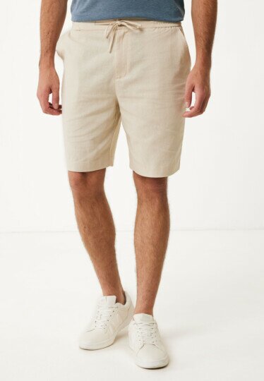 Daniel Linen Shorts Greyish Sand