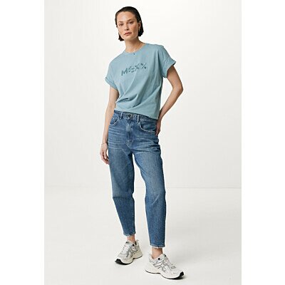 Short sleeve logo carrier t-shirt Greyish Blue | Mexx | Mexx.com