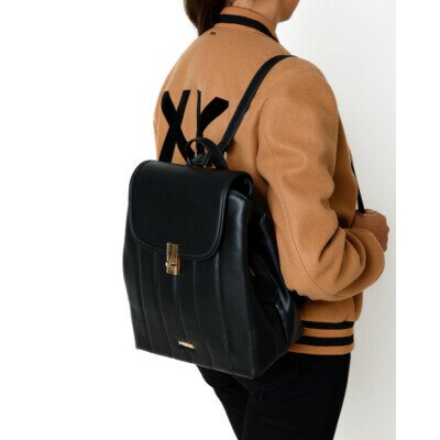 Black quilted backpacks best sale