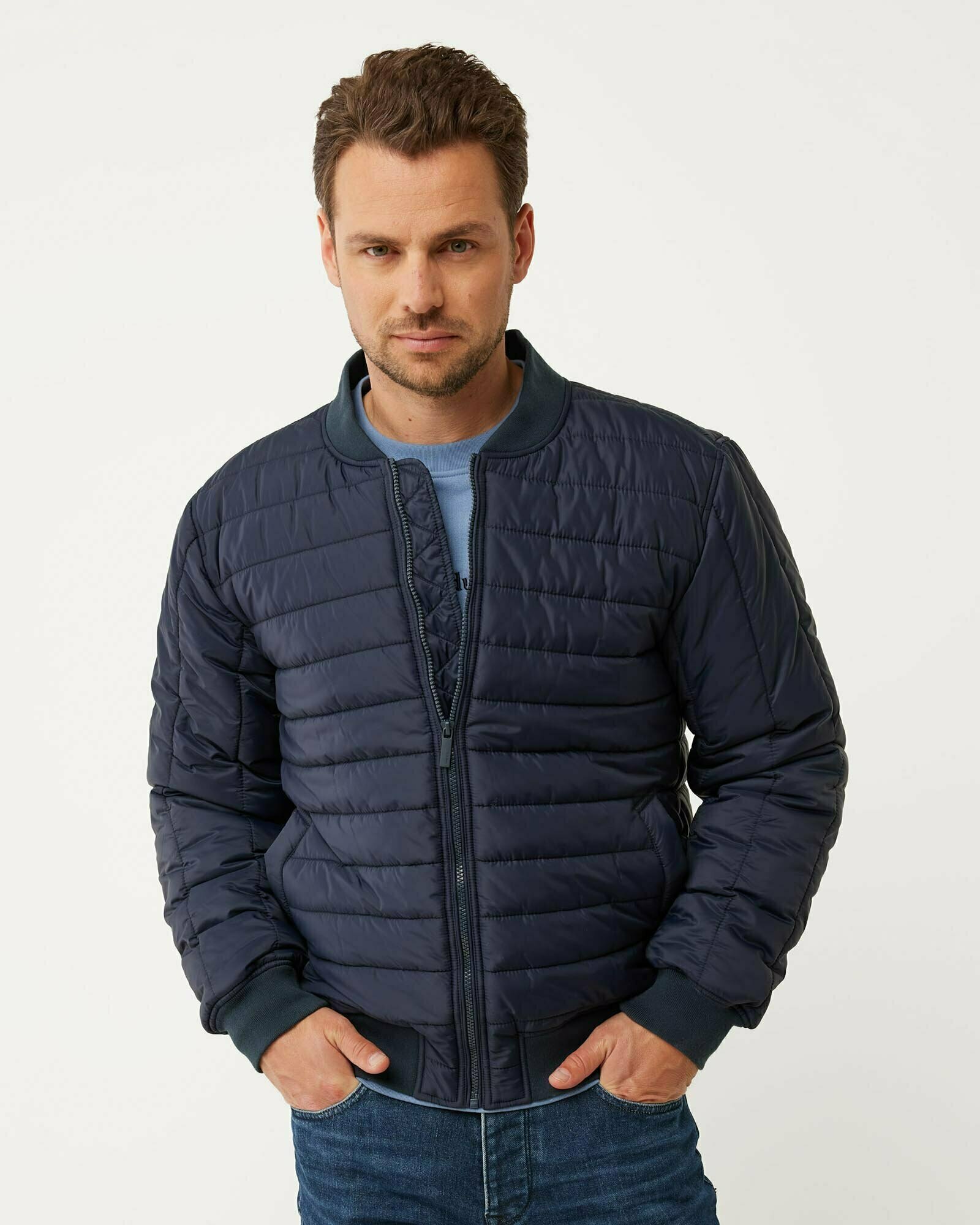 Mexx Nylon Bomber Mannen - Navy - Maat L