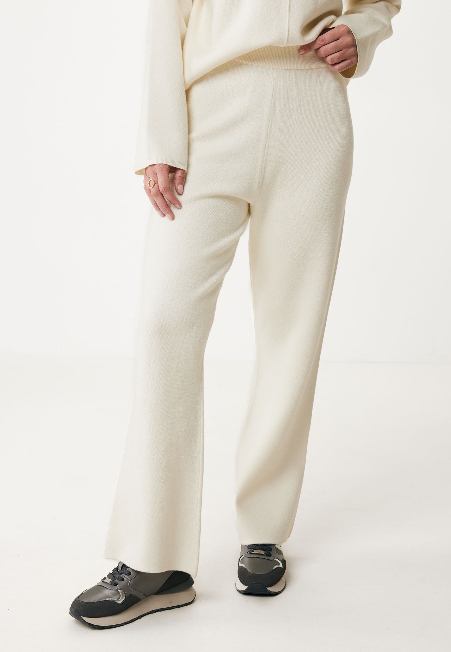 Mexx Broek Met Wijde Pijpen Crème - Vrouwen - Cream - Maat Xs