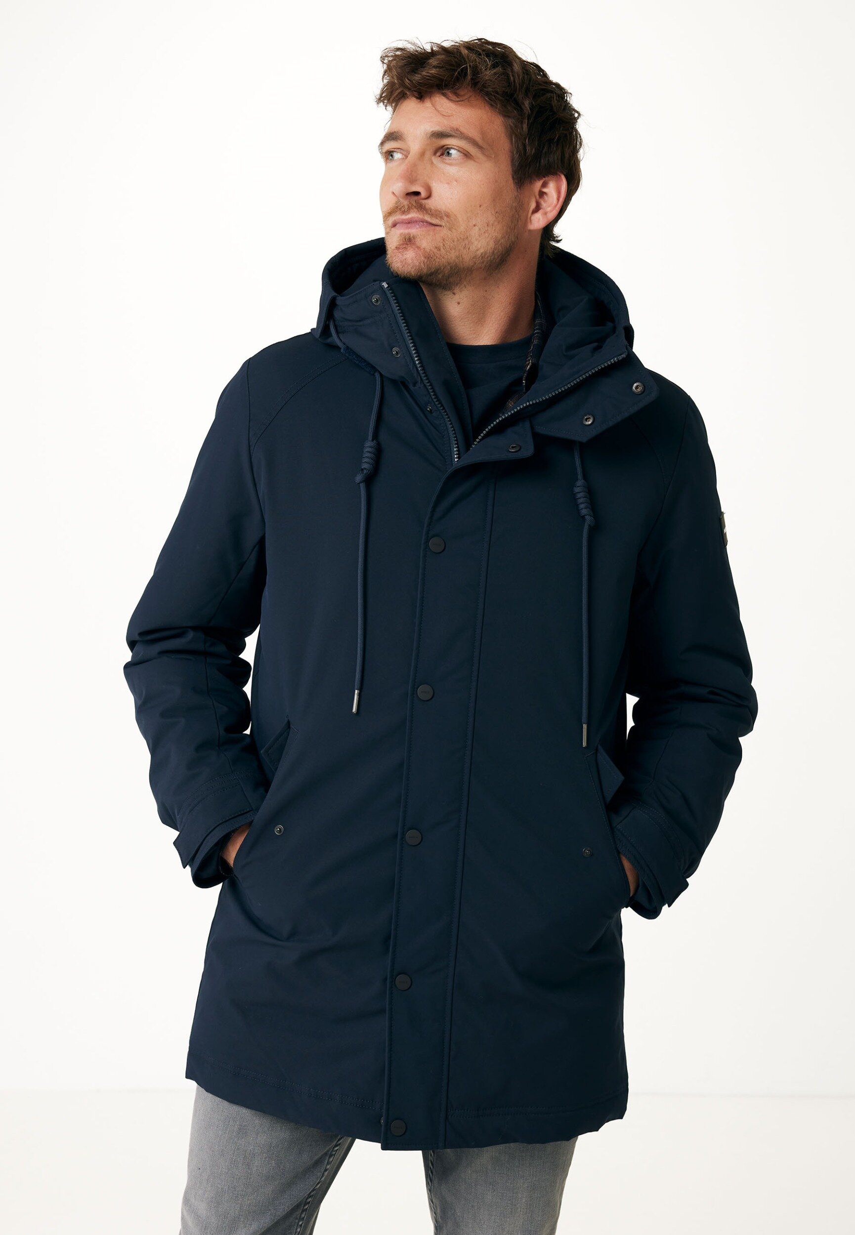 Padded parka with hood Navy