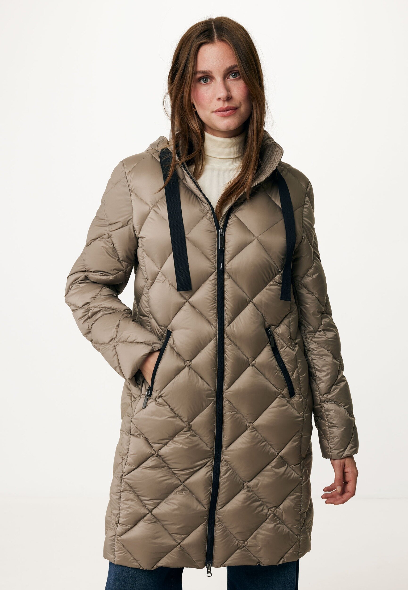 Mexx Padded Jacket With Detachable Hood - Dames - Light Taupe - Maat L