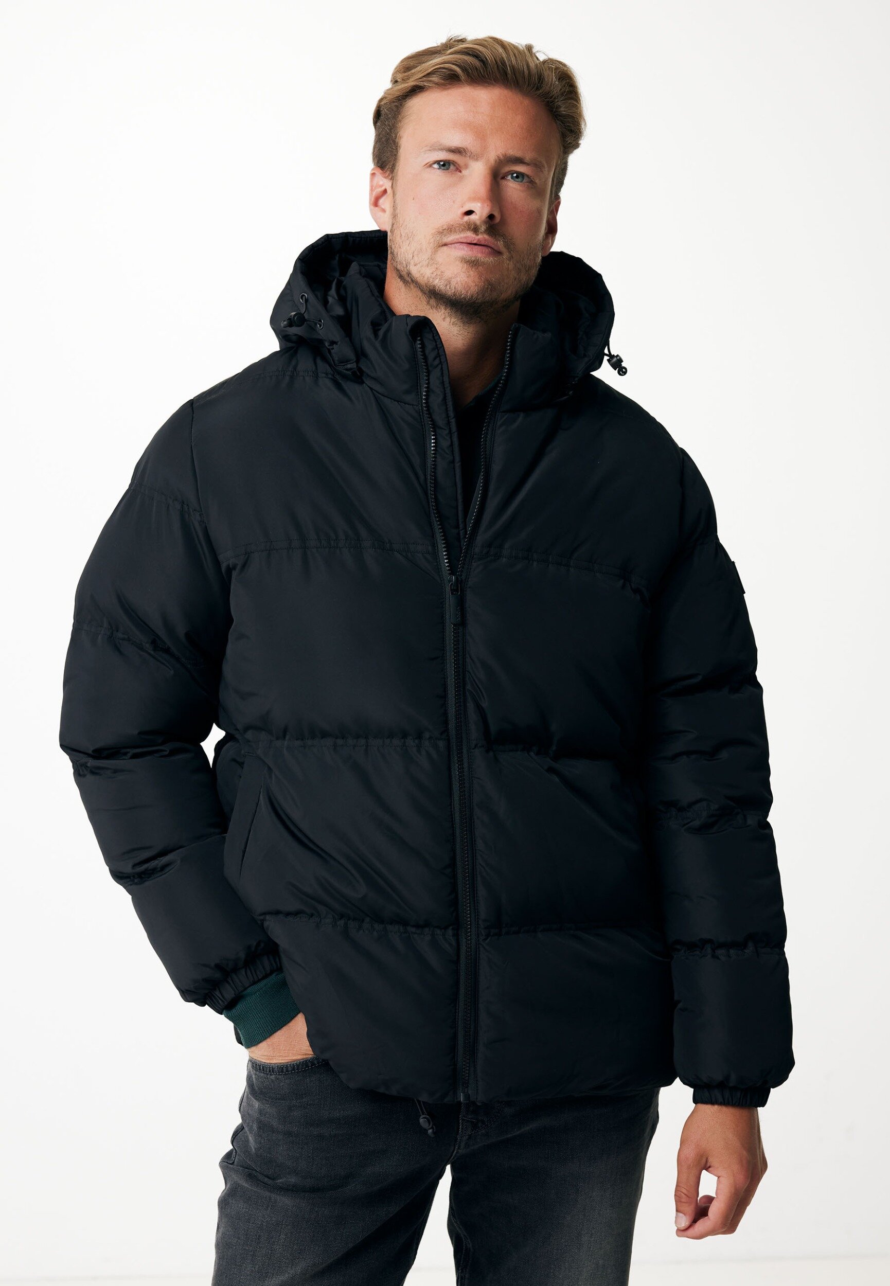 Mexx Short Puffer With Detachable Hood - Mannen - Zwart - Maat L