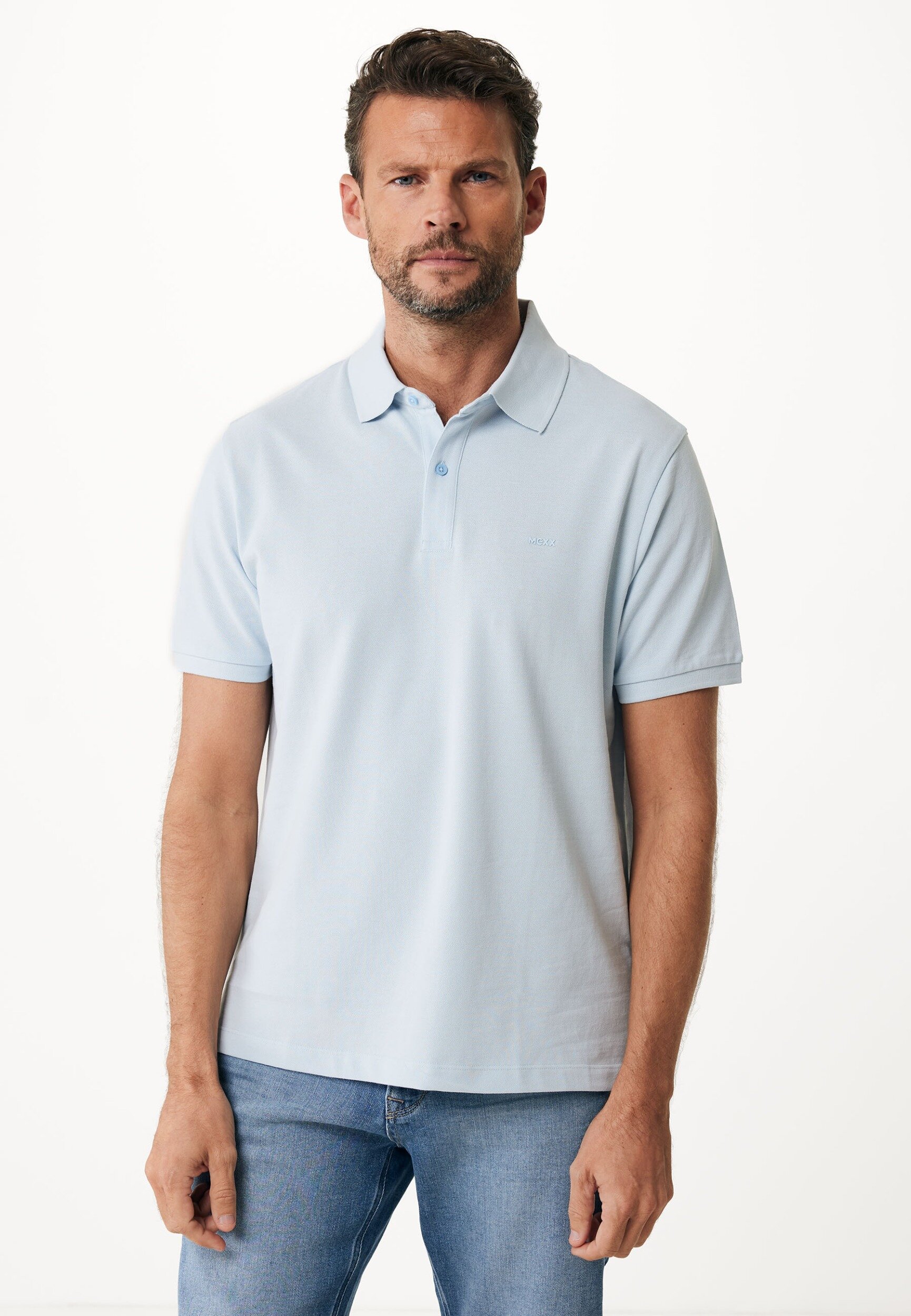 Peter Basic pique polo regular fit Sky Blue