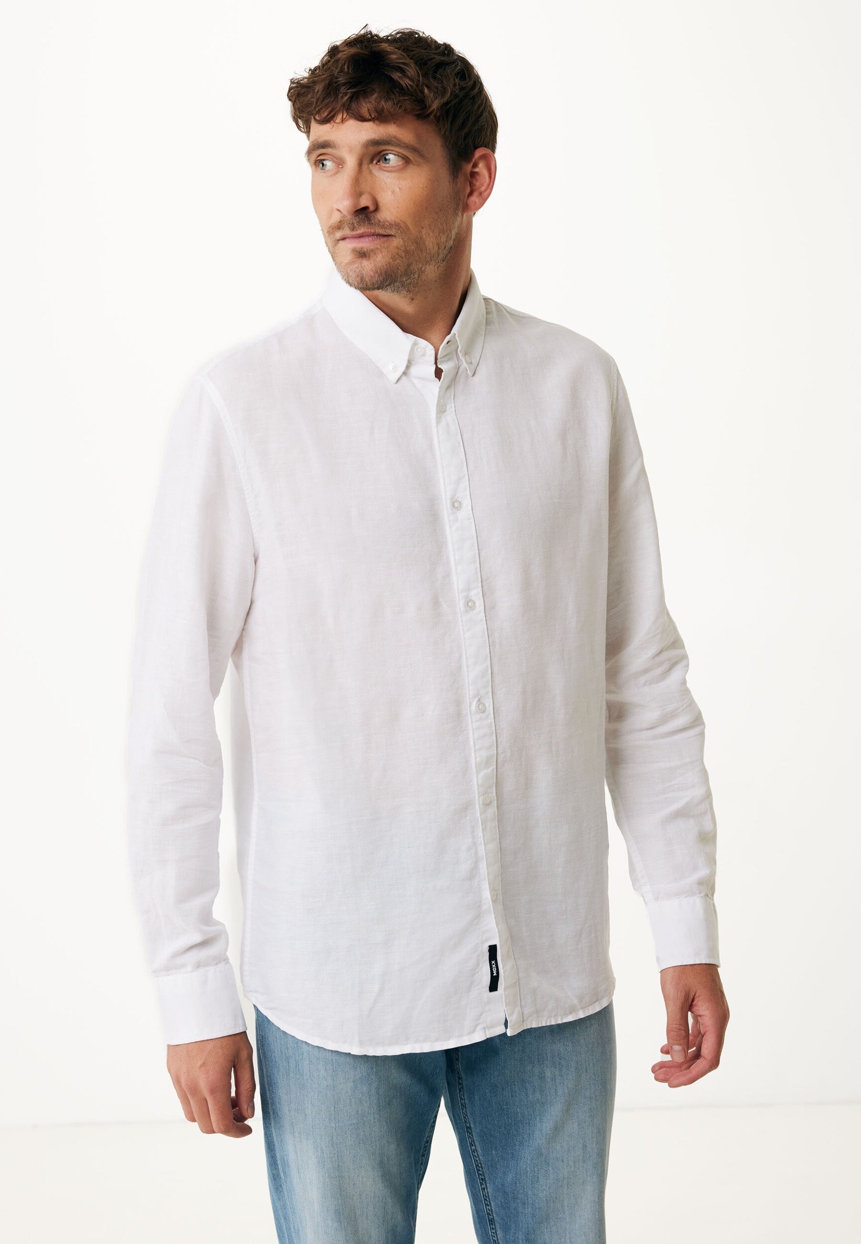 Mexx Linen Shirt Caleb White - Heren - Maat Xl