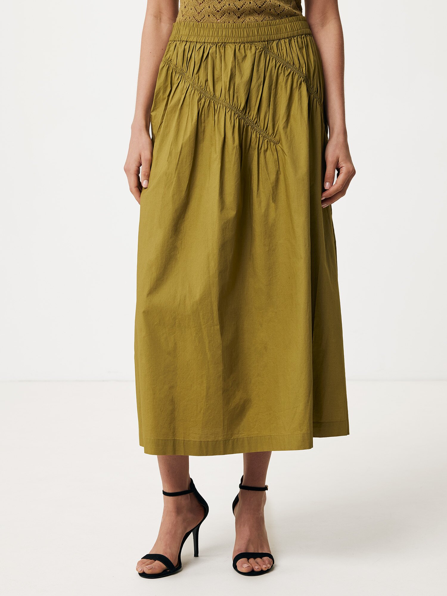 Midi Rok With Details Dames - Spicy Green - Maat L