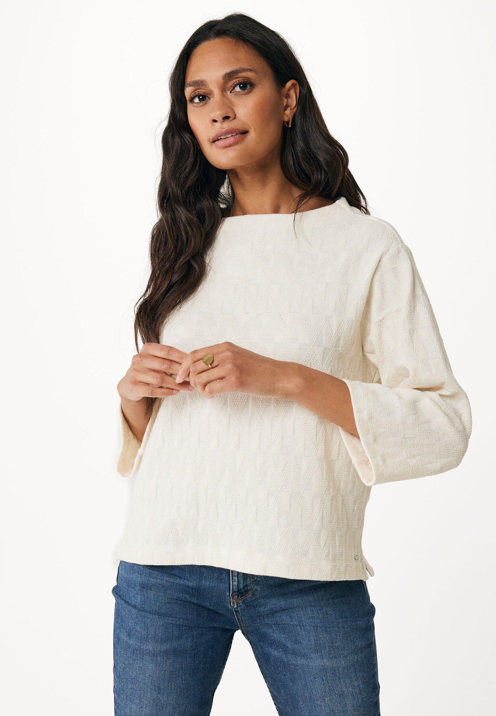 Mexx Structured Sweat Dames - Off White - Maat S