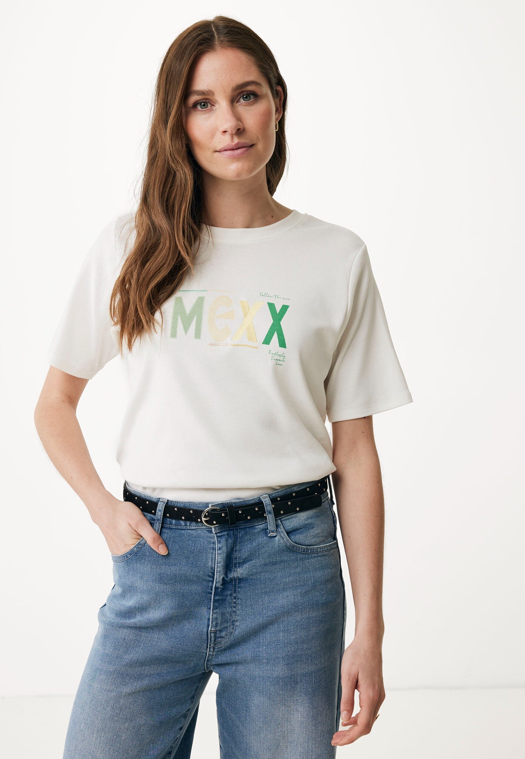 Graphic Tee Dames - Off White - Maat L