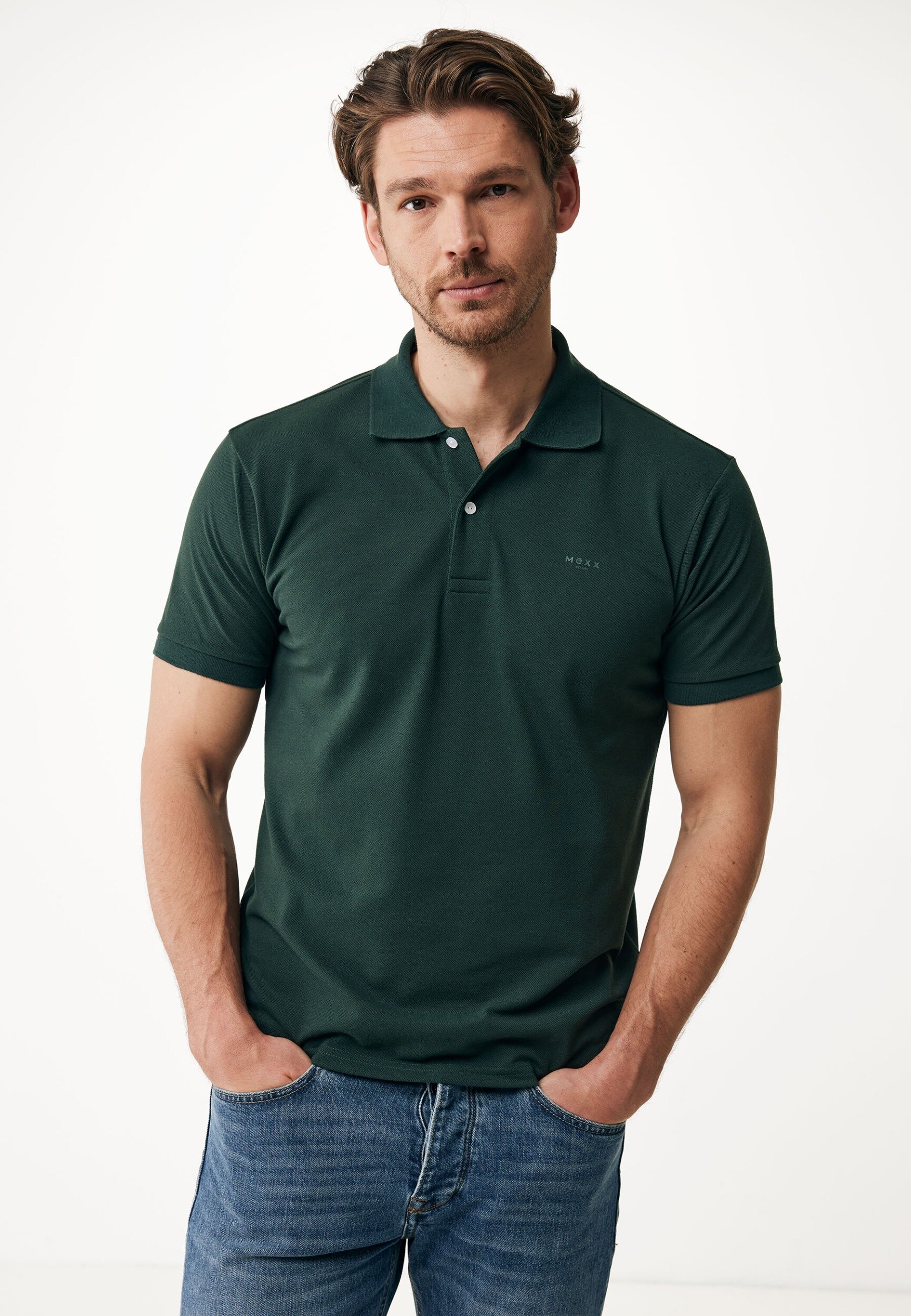 Polo T-Shirt Mannen - Donker Groen - Maat XXL