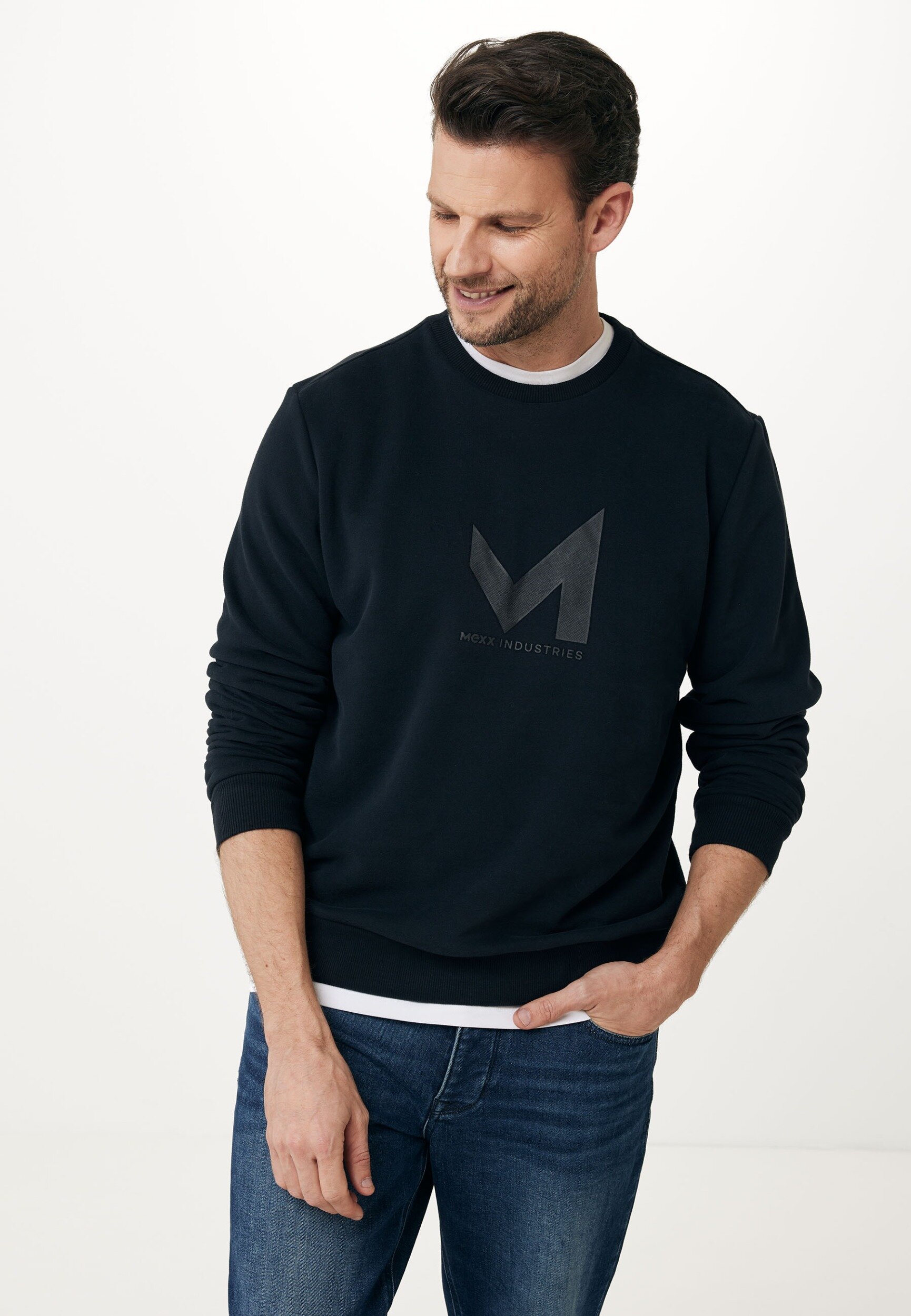 Mexx JOHN Basic Crew Neck Sweater Mannen - Zwart - Maat XL