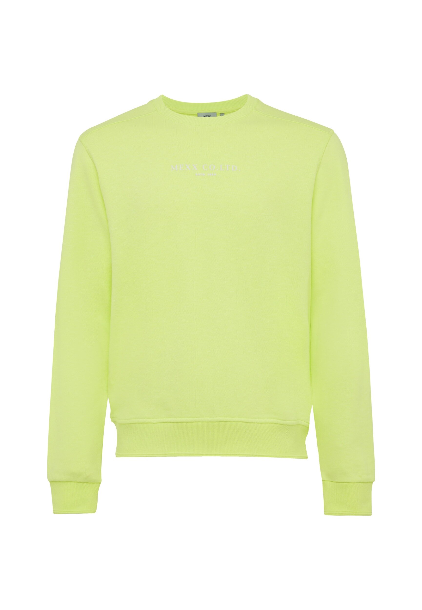 Mexx Garment Dye Crew Neck With Logo Print Mannen - Lime - Maat XL