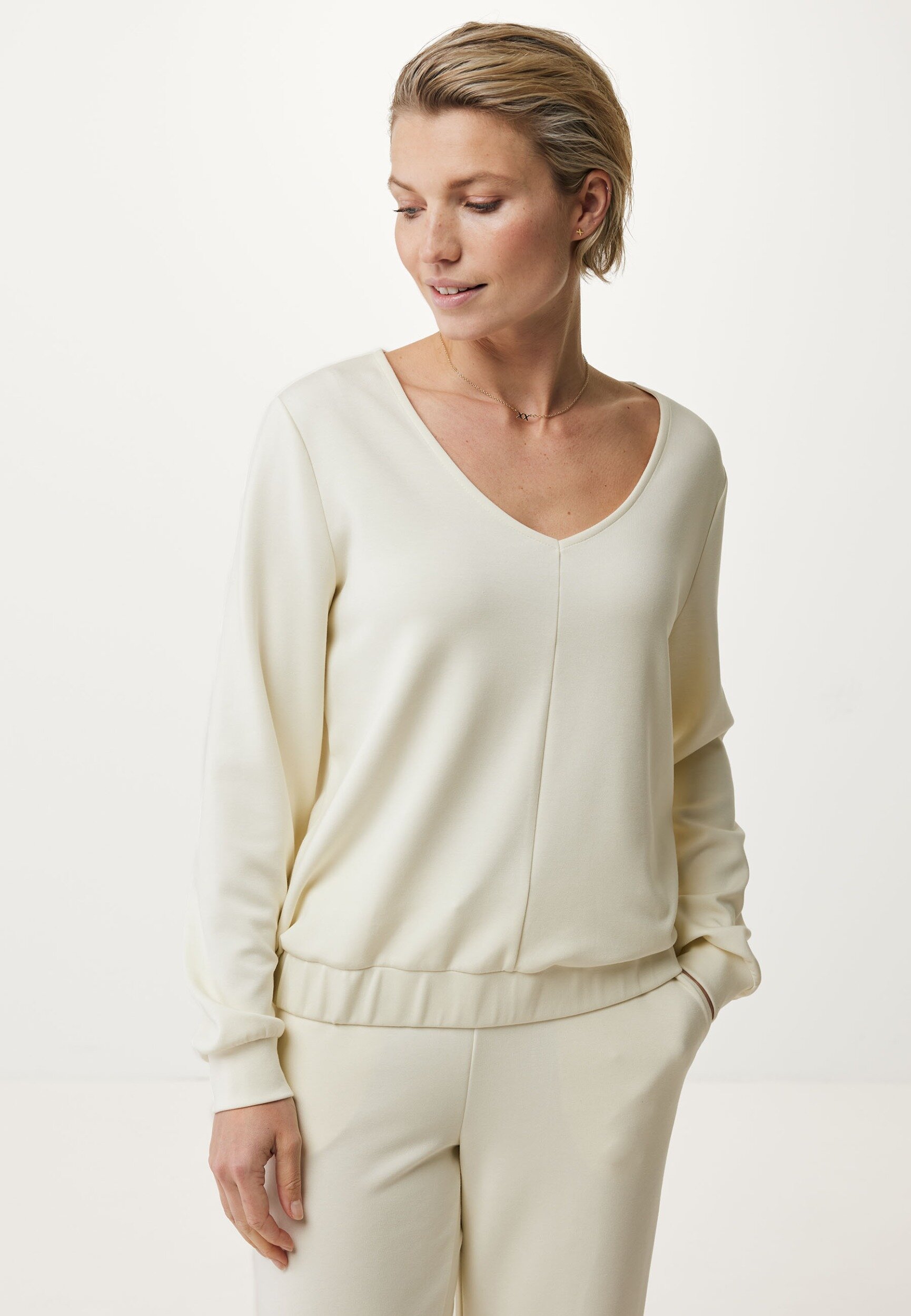 Mexx V-neck Sweater Dames - Off White - Maat XS