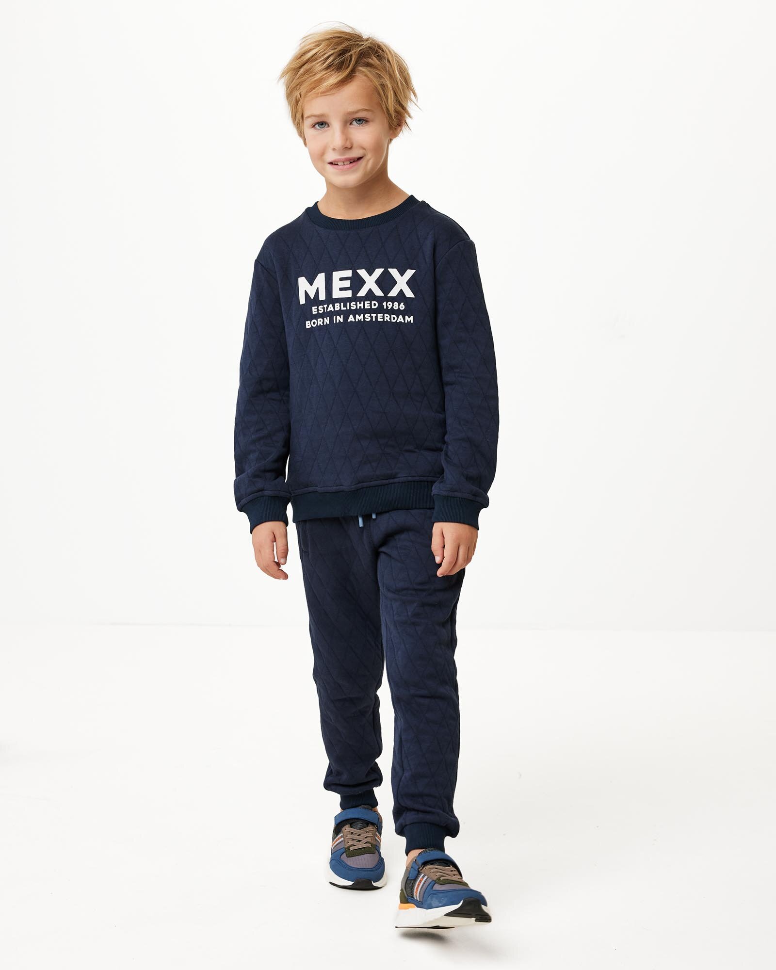 Mexx Crewneck Sweater With Quilting Jongens - Navy - Maat 122-128