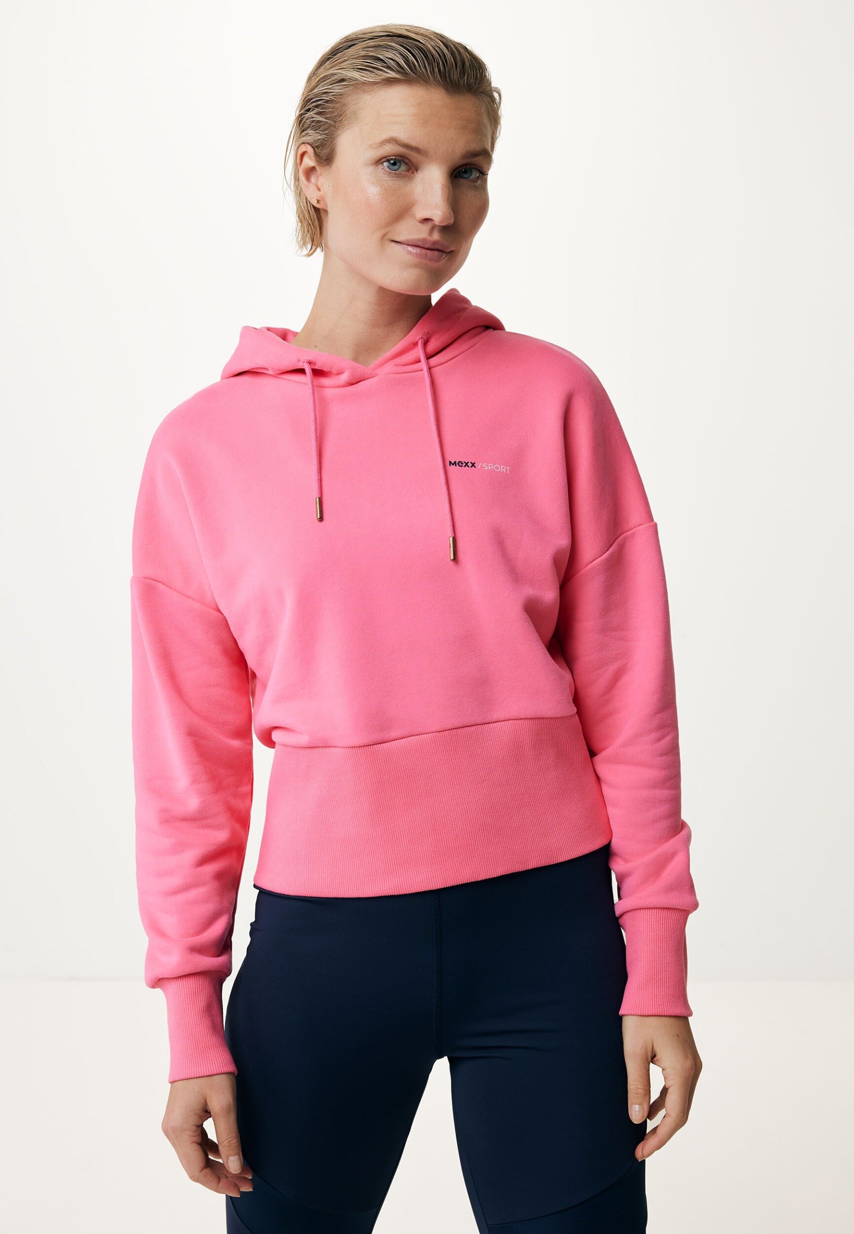 Mexx Hooded Sweater With XX Detail Dames - Neon Roze - Maat XXL