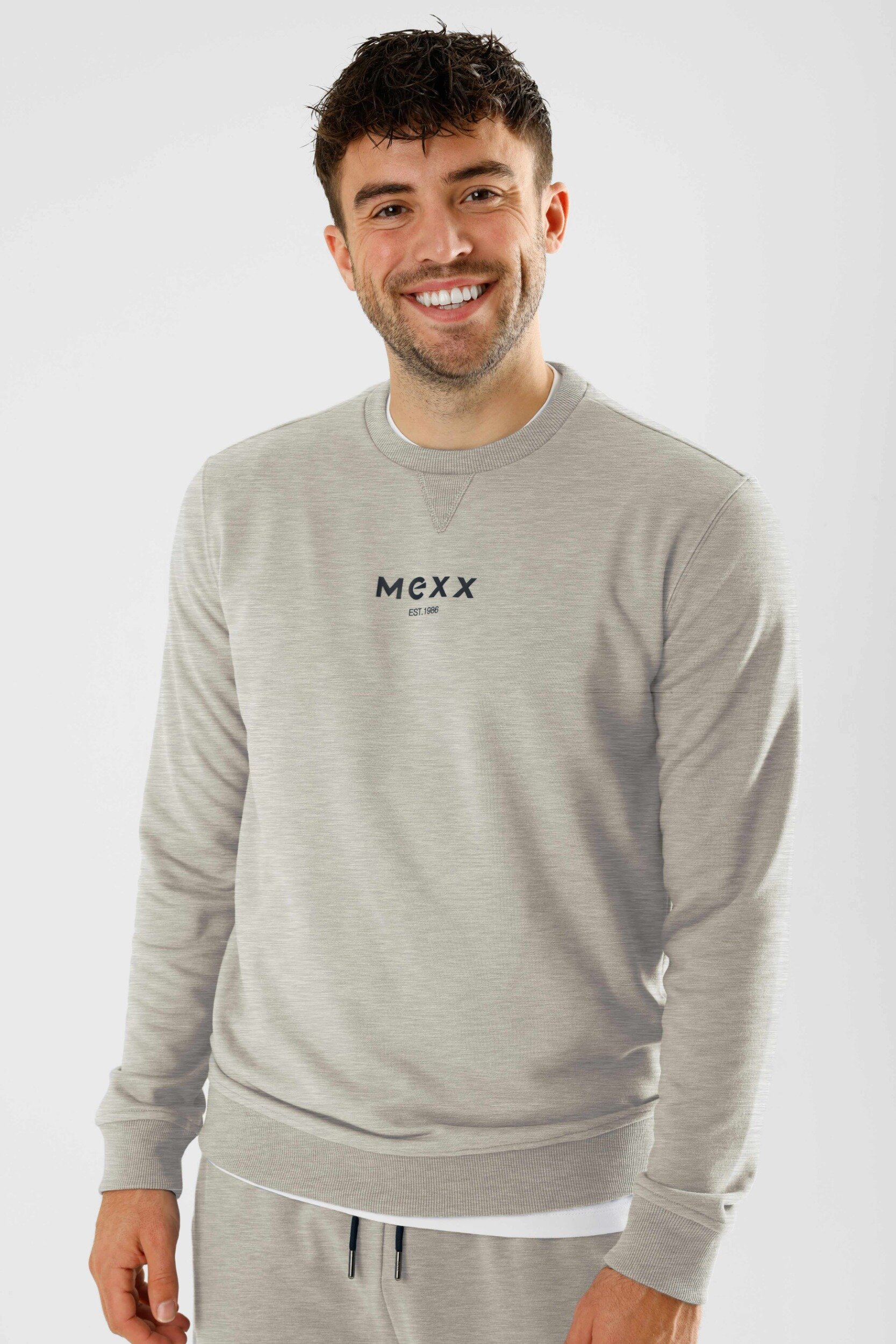 Men Crewneck Sweatshirt Grey Melee