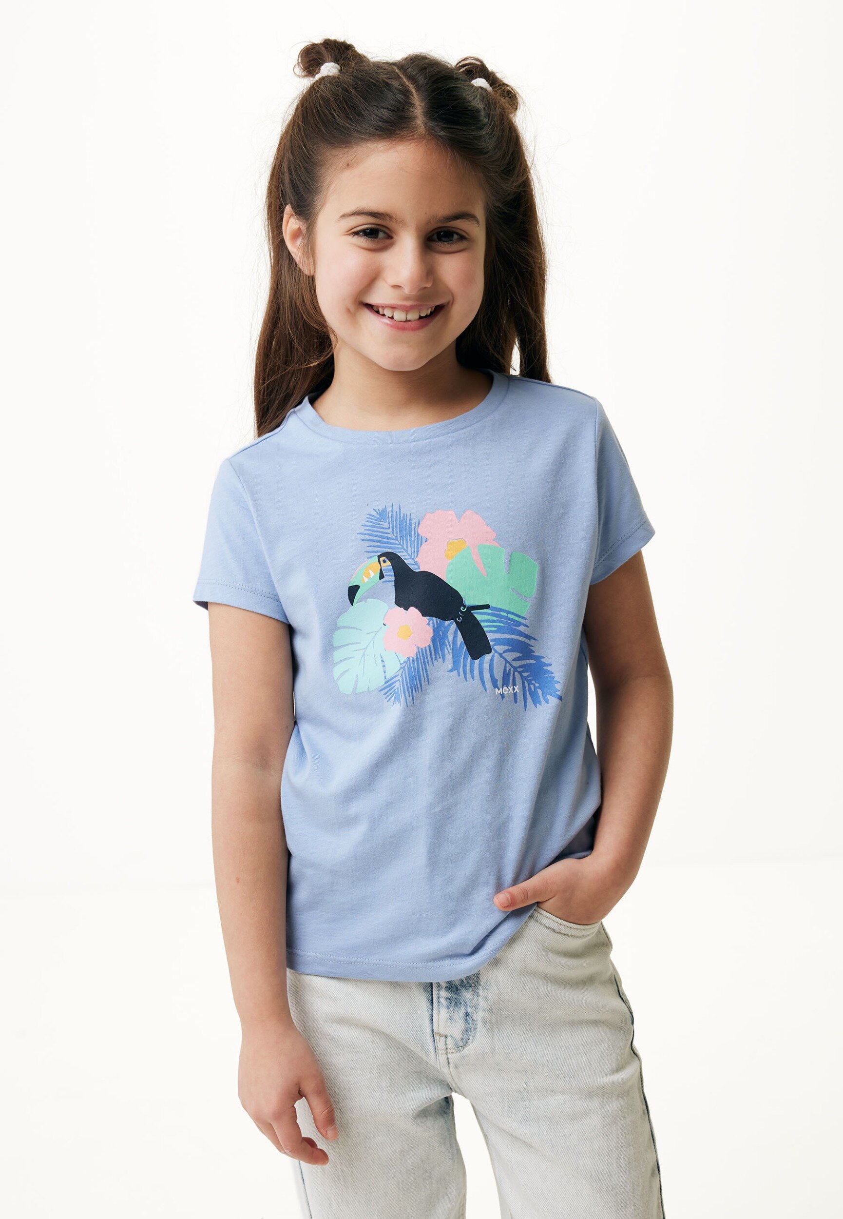 Mexx T-shirt Short Sleeve With Artwork Meisjes - Lichtblauw - Maat 146-152