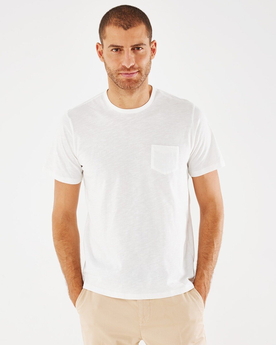 Mexx T-shirt Chest Pocket Mannen - Off White - Maat S