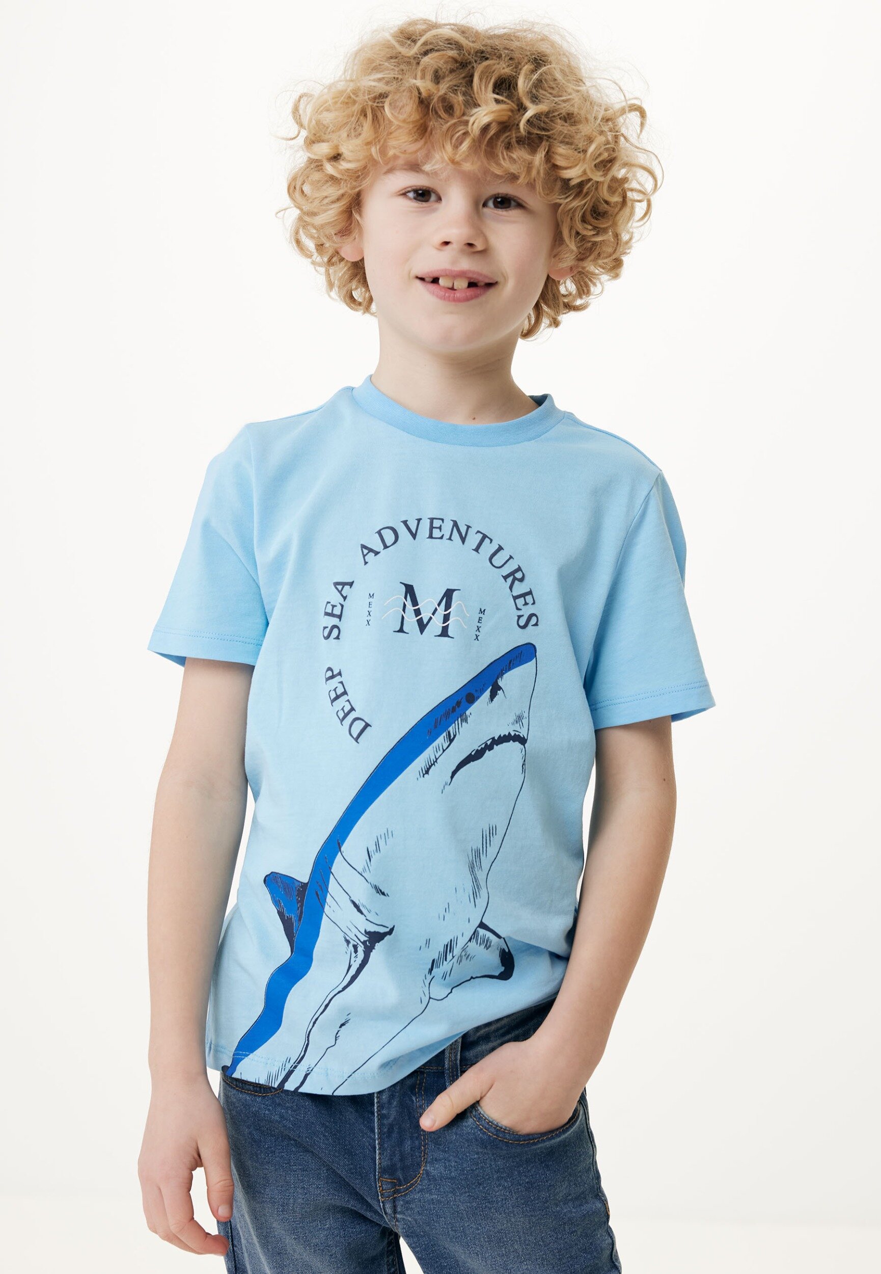 Mexx T-shirt With Artwork Short Sleeve Jongens - Lichtblauw - Maat 98-104