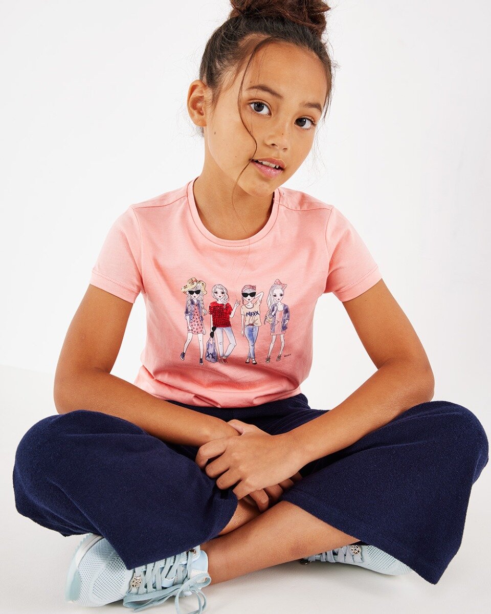 Mexx Artwork T-shirt Meisjes - Roze - Maat 122-128