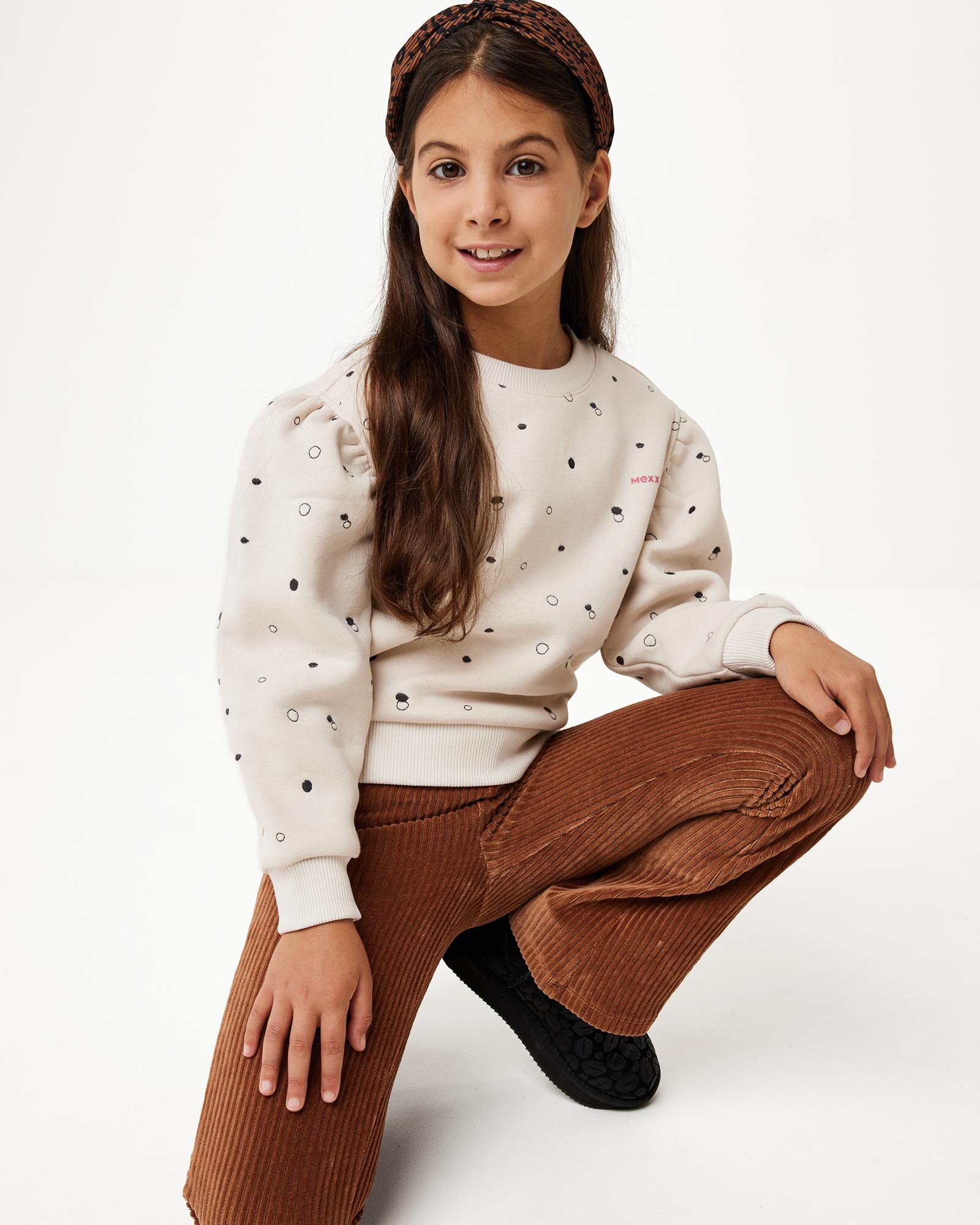 Mexx Crewneck Embroidery Sweater Meisjes - Off White - Maat 110-116