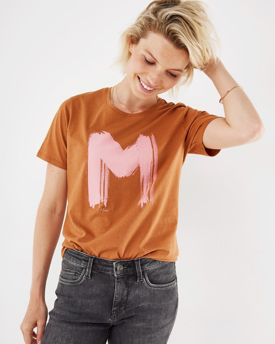 Mexx T-shirt Short Sleeve Brown - Dames - Maat M