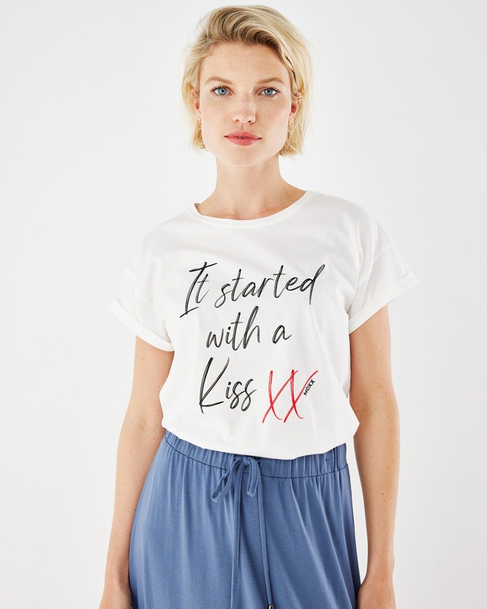 Mexx Oversized Short Sleeve Tee Dames - Off White - Maat XS